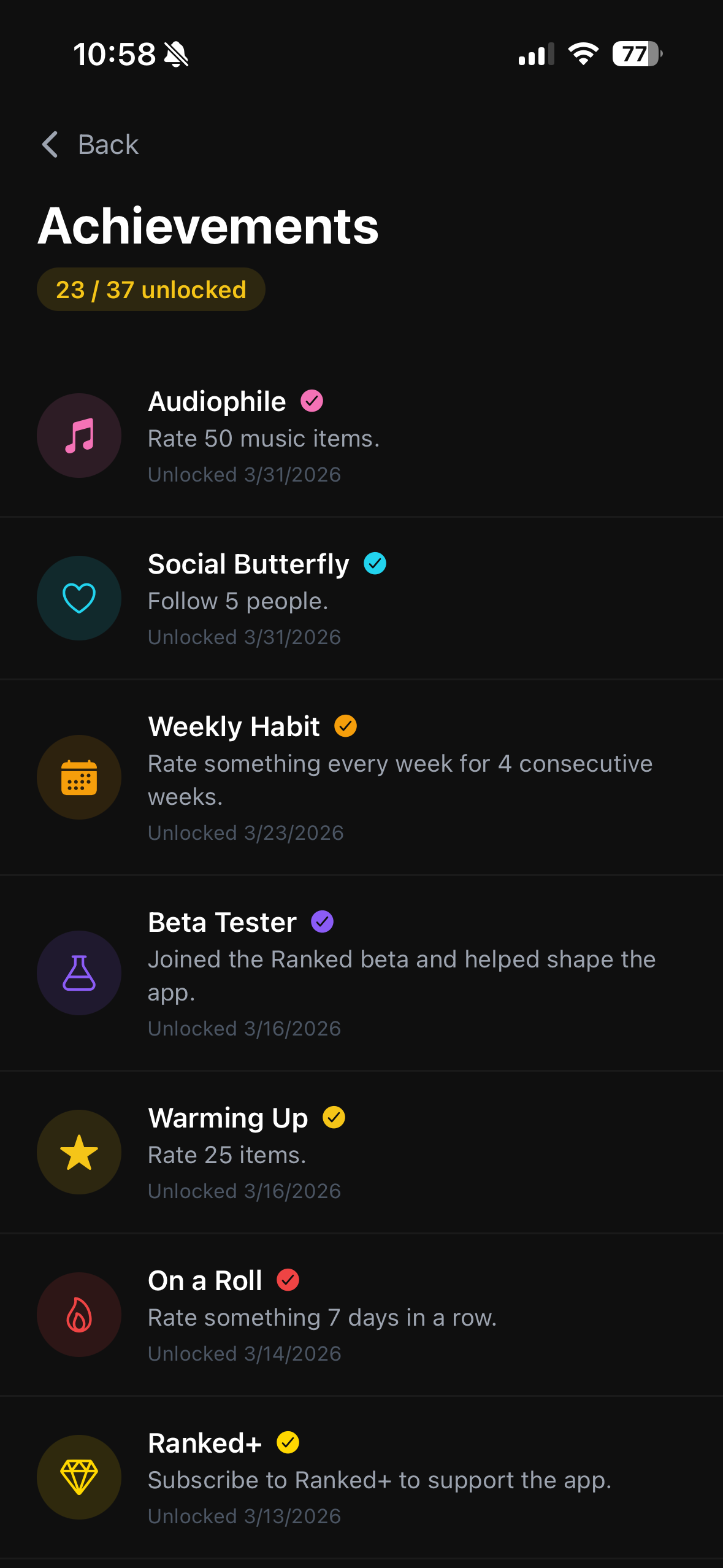 Achievements